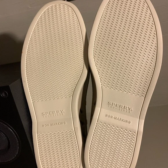 Sperry Men's Boat Shoes Taupe Rubber Faux Fur Lined Indoor Outdoor Size 13 NIB - Picture 5 of 9